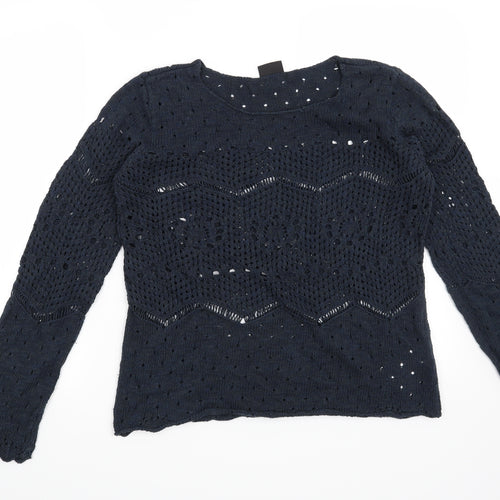 VILA Womens Blue   Pullover Jumper Size L