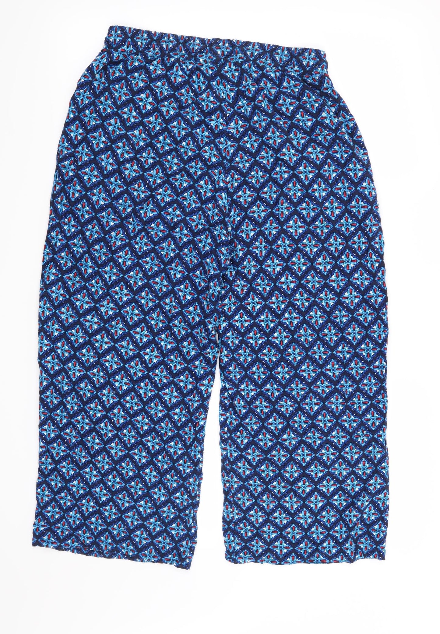 Papaya Womens Blue Geometric  Trousers  Size 10 L22 in