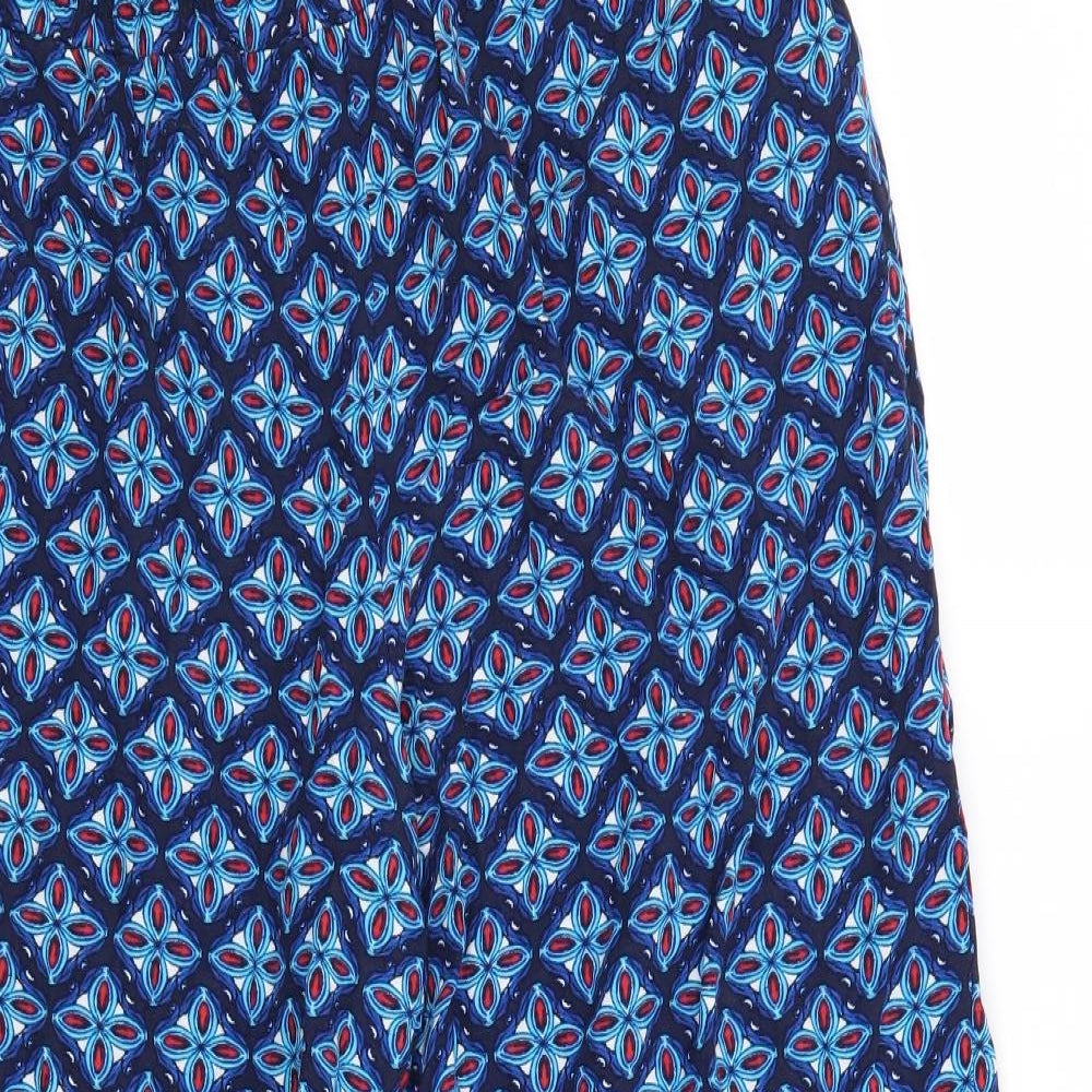 Papaya Womens Blue Geometric  Trousers  Size 10 L22 in