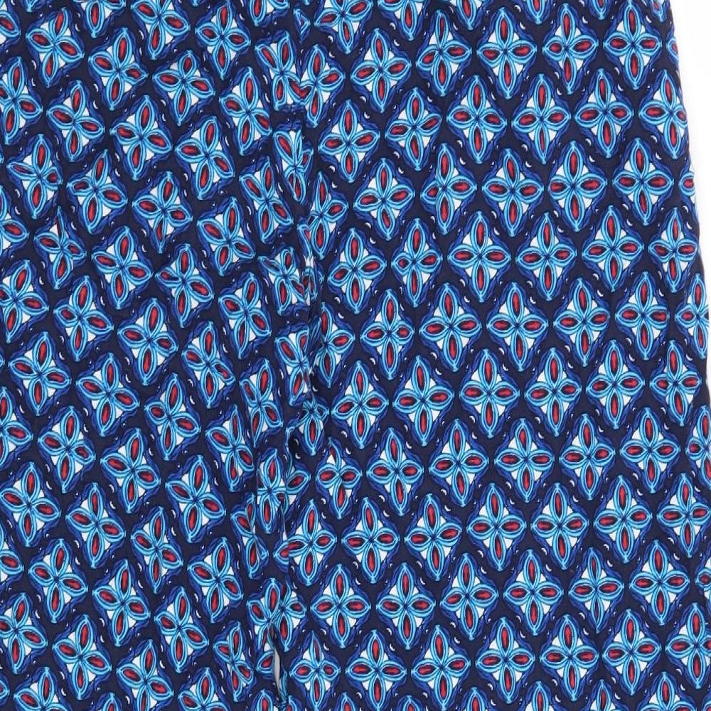 Papaya Womens Blue Geometric  Trousers  Size 10 L22 in
