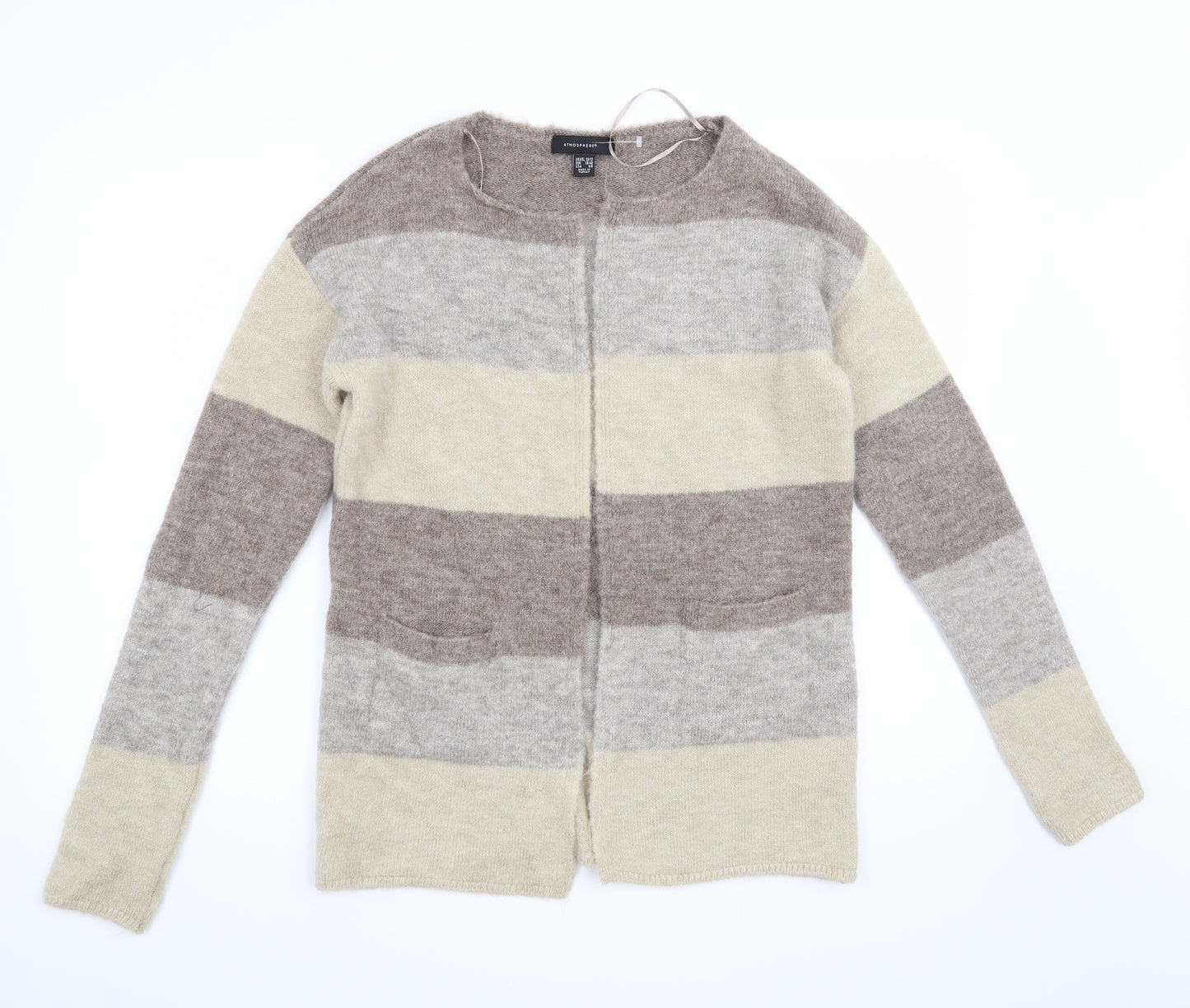 Atmosphere Womens Brown Striped  Cardigan Jumper Size 10