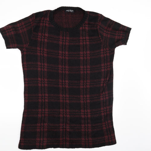 Select Womens Red Check  Pullover Jumper Size 14