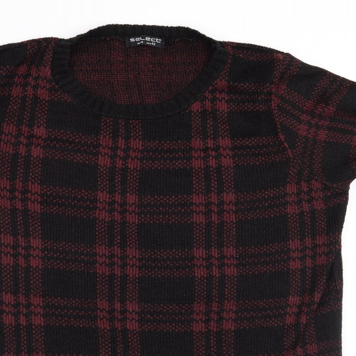 Select Womens Red Check  Pullover Jumper Size 14