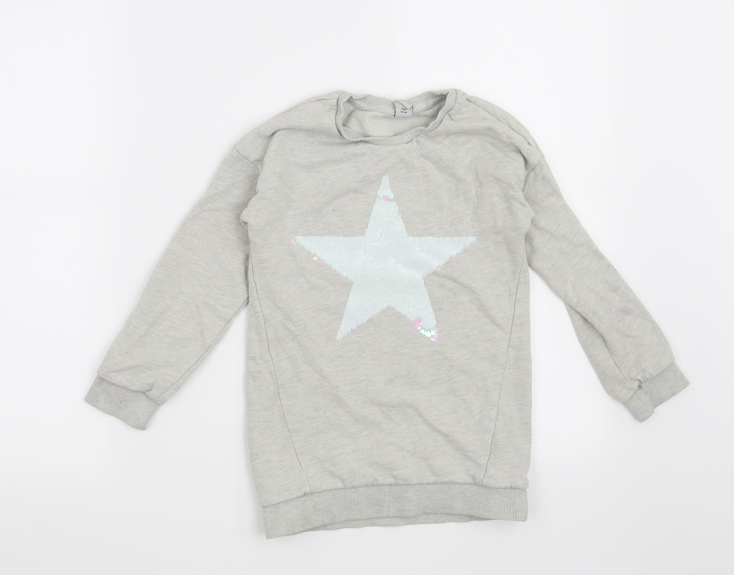 TU Girls Grey   Pullover Sweatshirt Size 7 Years  - Star