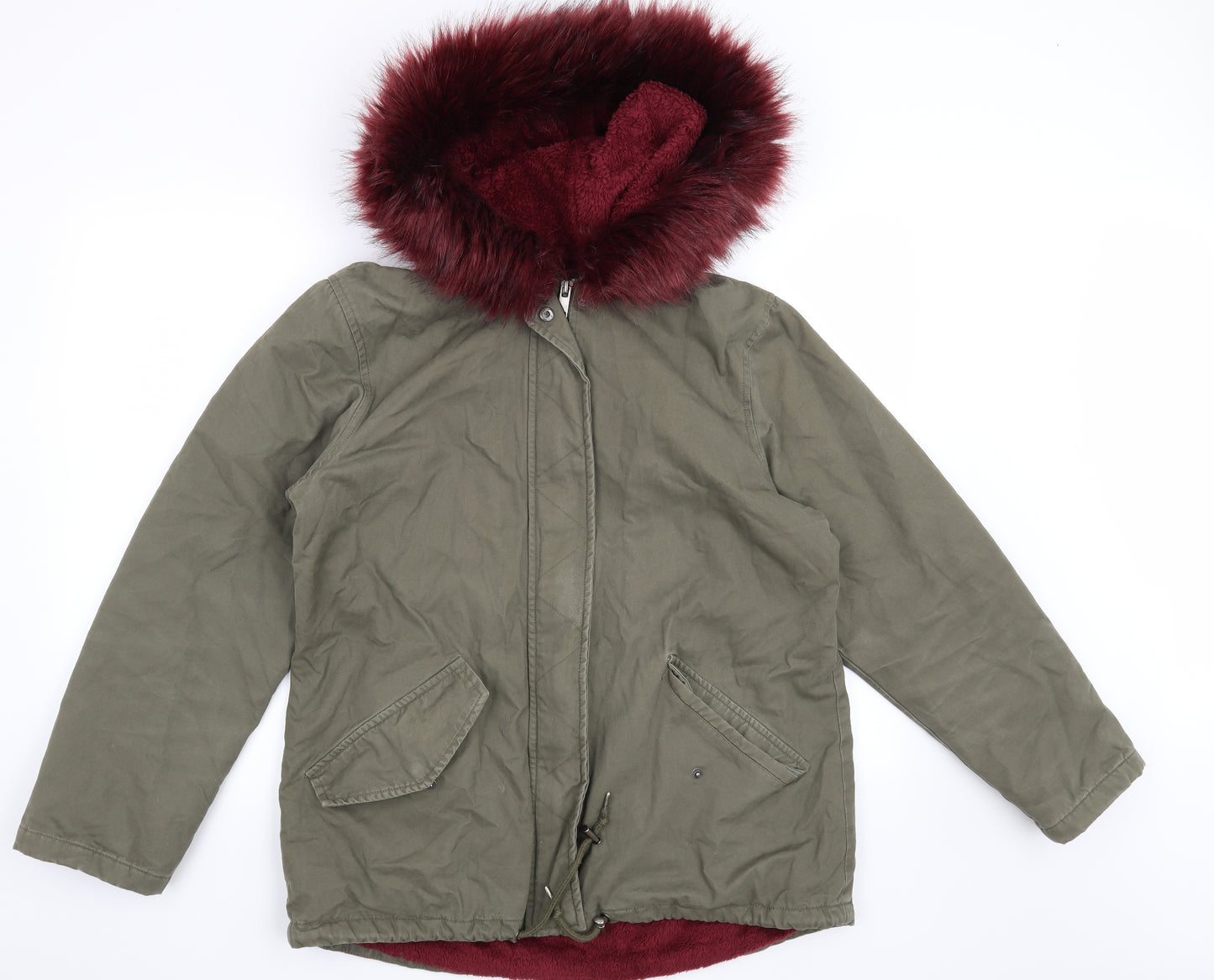 Missguided Womens Green   Overcoat Coat Size 14