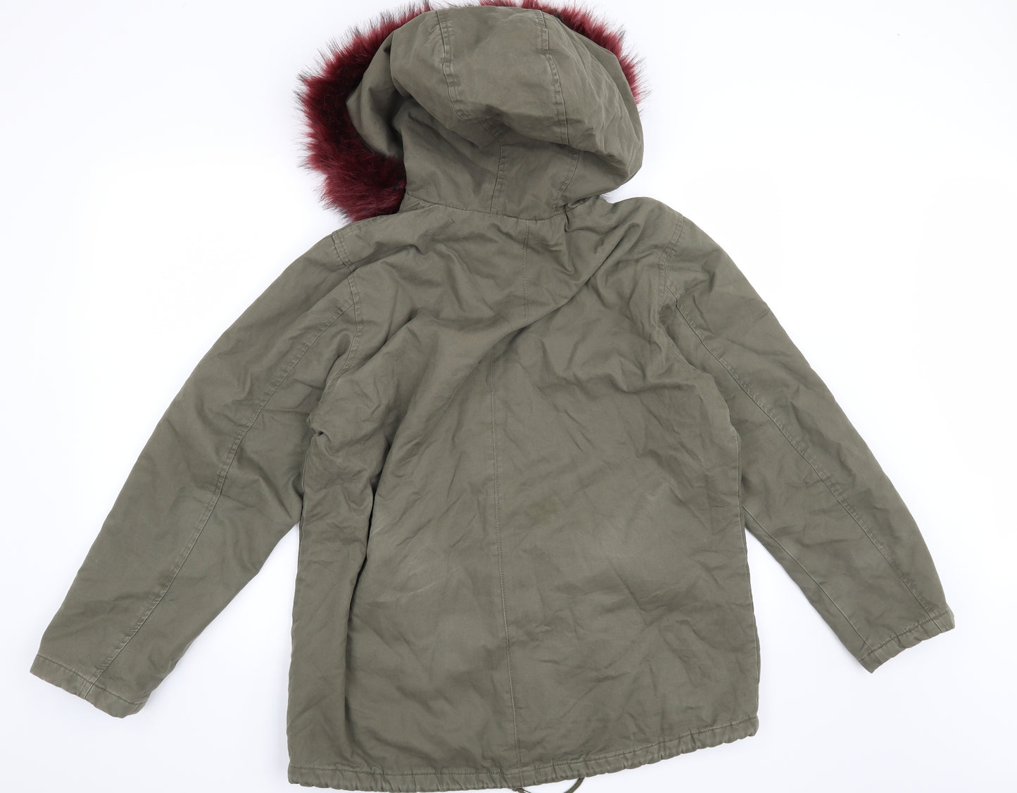 Missguided Womens Green   Overcoat Coat Size 14