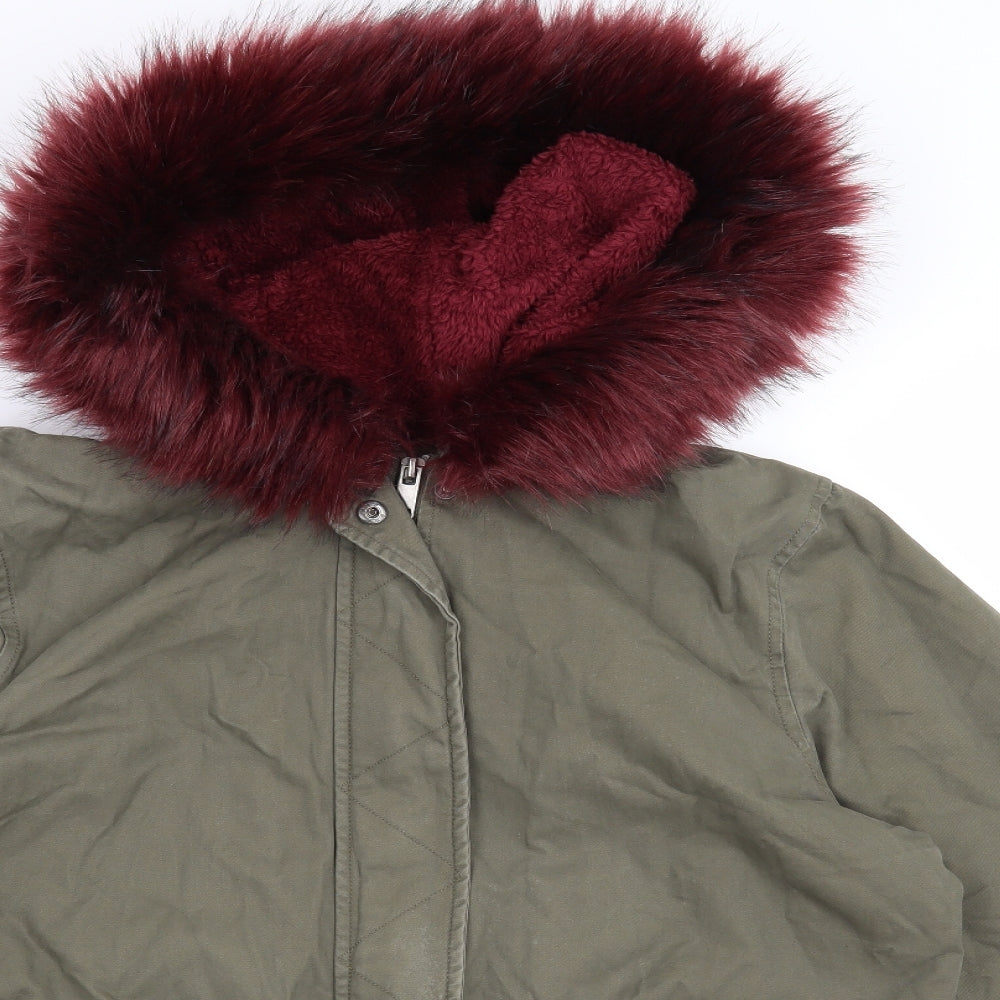 Missguided Womens Green   Overcoat Coat Size 14