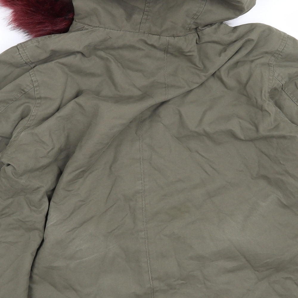 Missguided Womens Green   Overcoat Coat Size 14