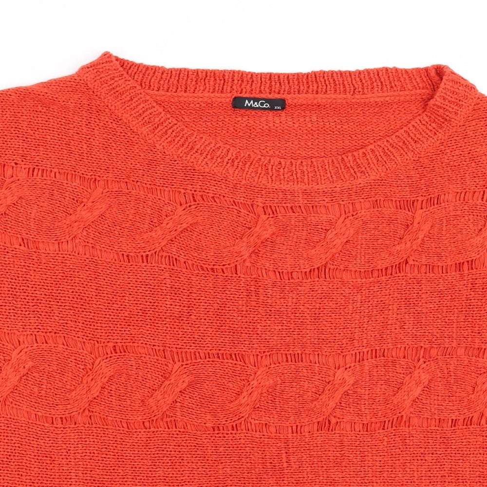 M&Co Womens Red   Pullover Jumper Size 2XL