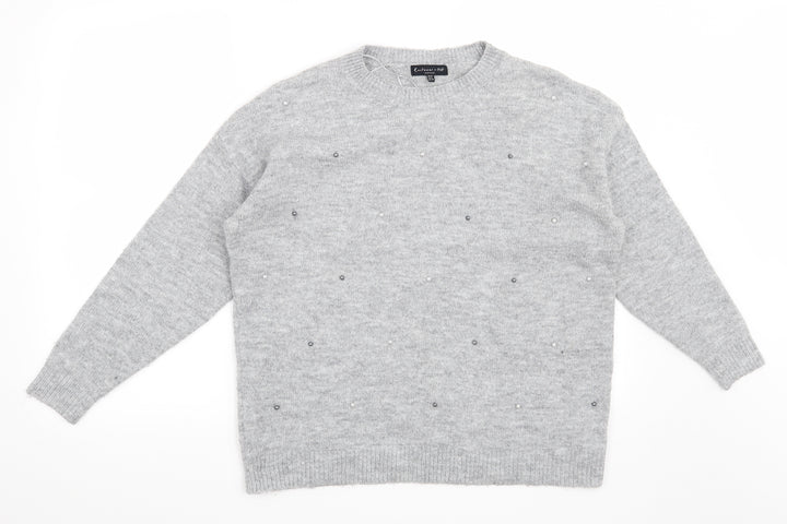 F&F Womens Grey Pullover Jumper Size 10