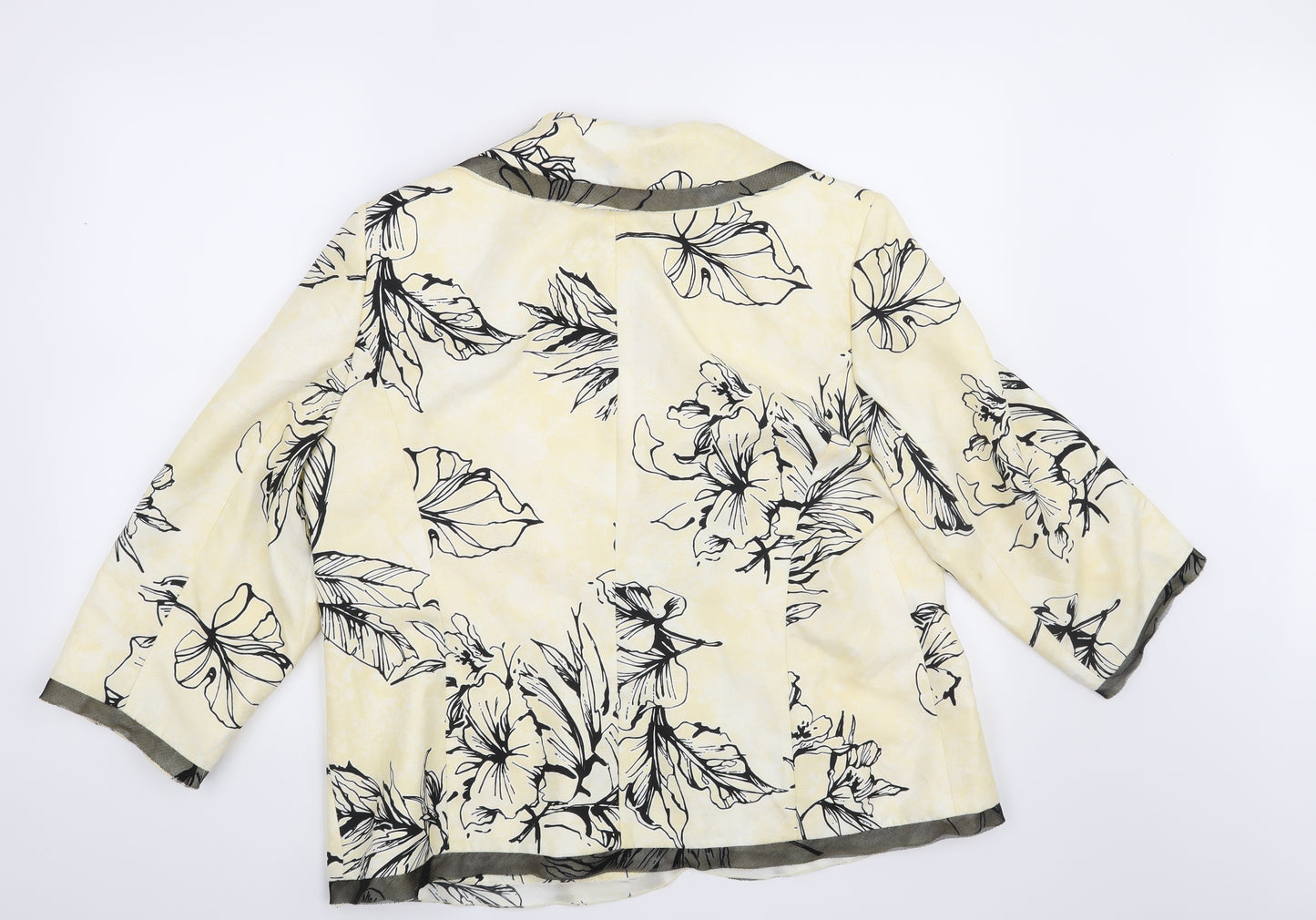 Personal Choice Womens Yellow Floral  Jacket Blazer Size 20