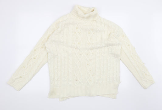 Front view of F&F women’s beige jumper, size UK 12