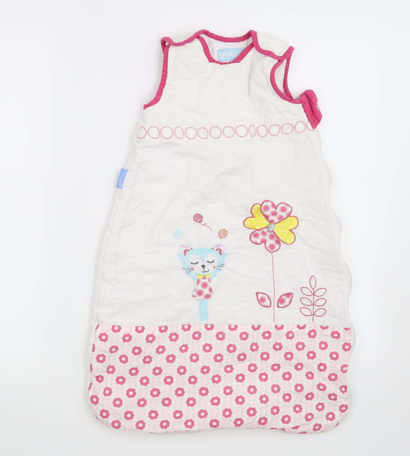 Grobag Girls White Floral  Coverall One-Piece Size 0-3 Months
