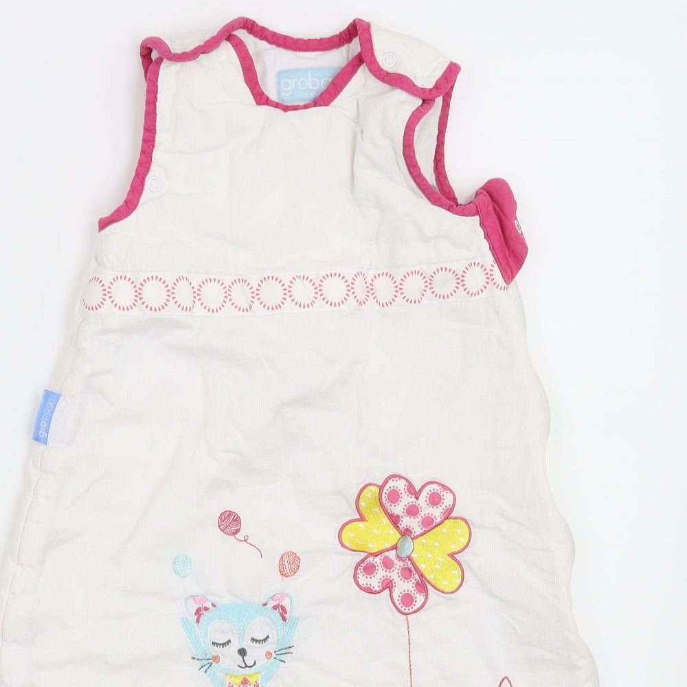 Grobag Girls White Floral  Coverall One-Piece Size 0-3 Months