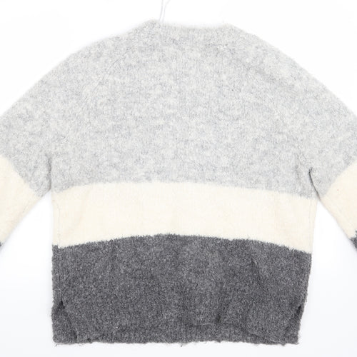 TU Womens Grey Striped  Pullover Jumper Size 12