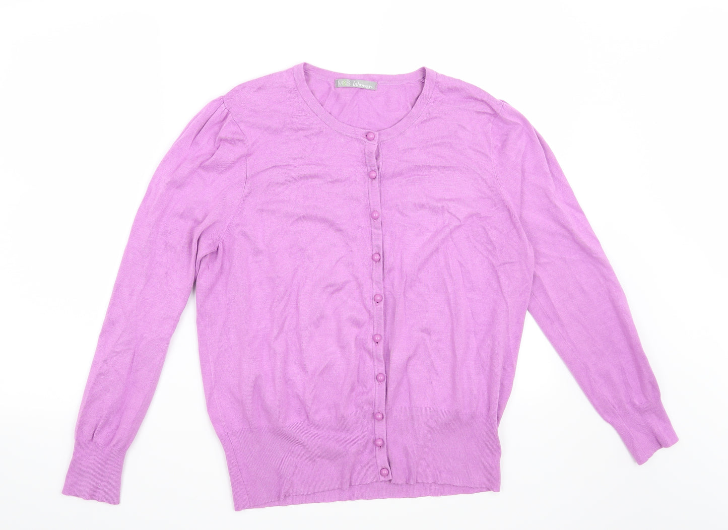 Marks and Spencer Womens Purple   Cardigan Jumper Size 18