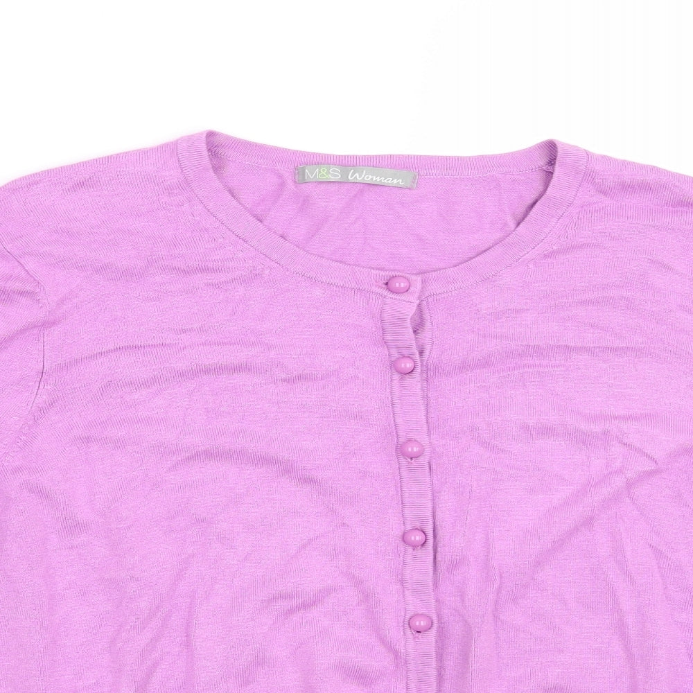 Marks and Spencer Womens Purple   Cardigan Jumper Size 18