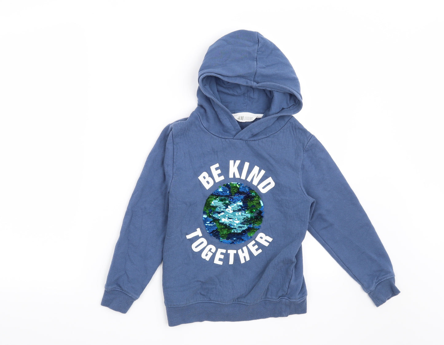 H&M Girls Blue   Pullover Hoodie Size 7-8 Years  - Be Kind Together