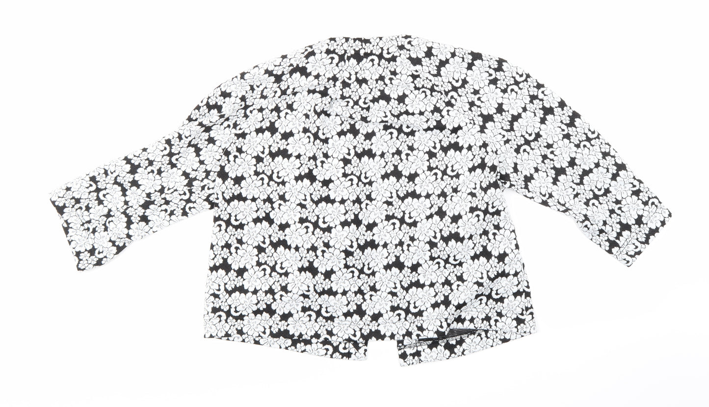 Marks and Spencer Womens Black Floral  Jacket  Size 14
