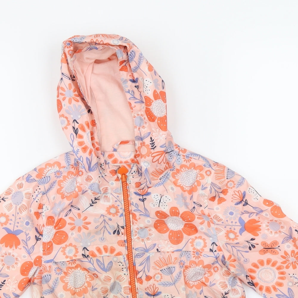 George Girls Pink Floral  Jacket  Size 3-4 Years