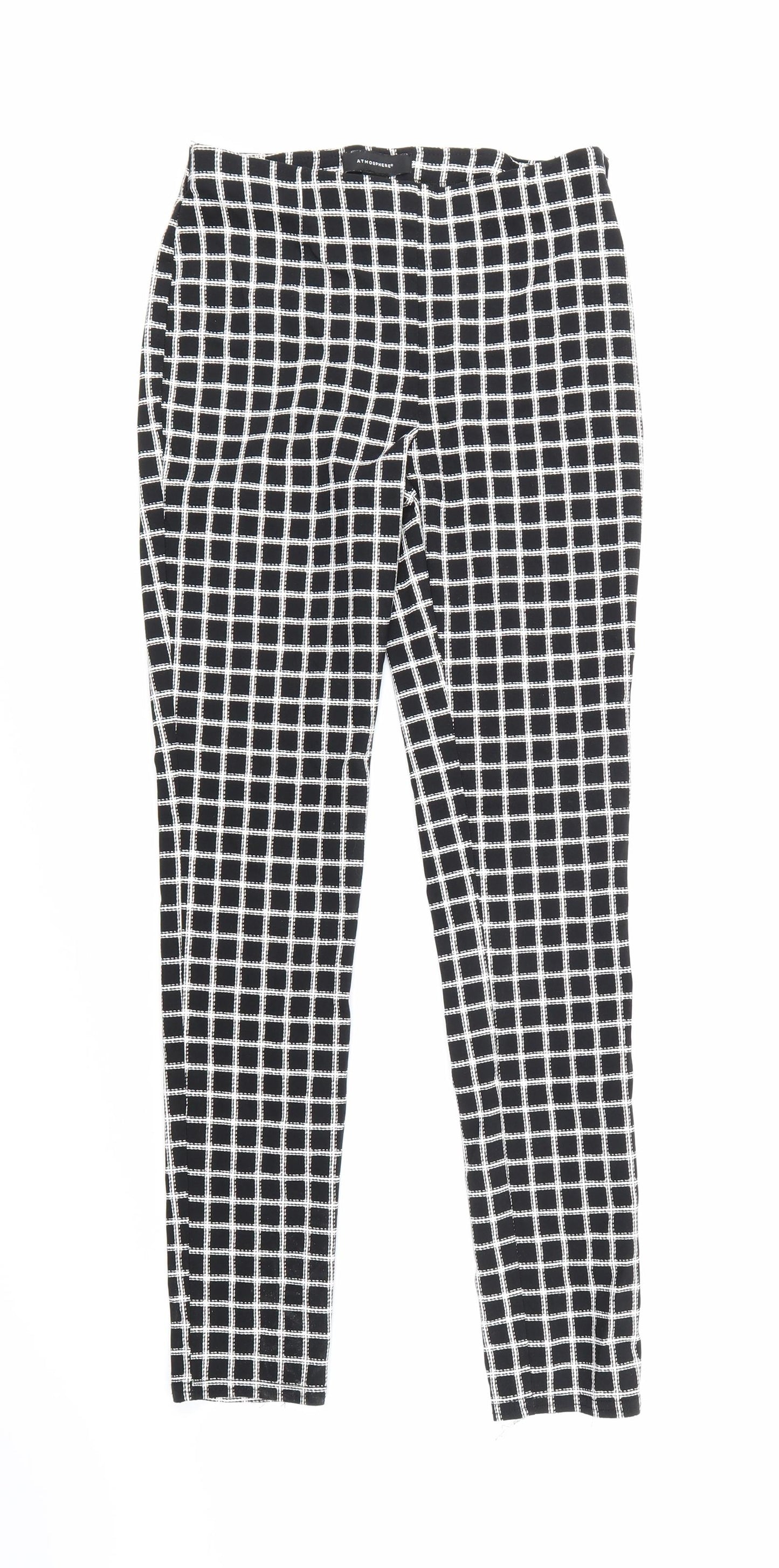 Atmosphere Womens Black Check  Trousers  Size 8 L27 in