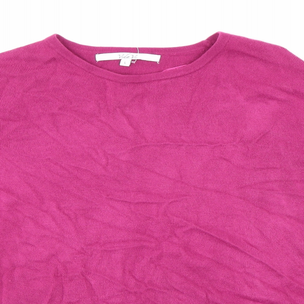 Vida Vi Womens Purple  Knit Pullover Jumper Size L