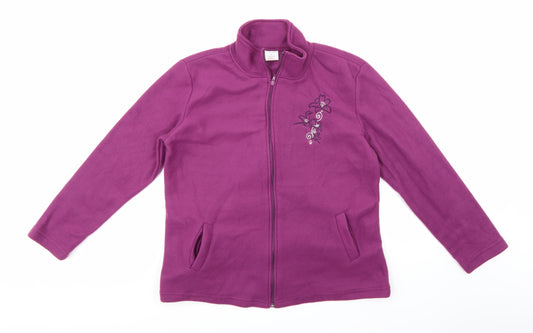 Front view of Anne De Lancay women’s purple jacket, size M