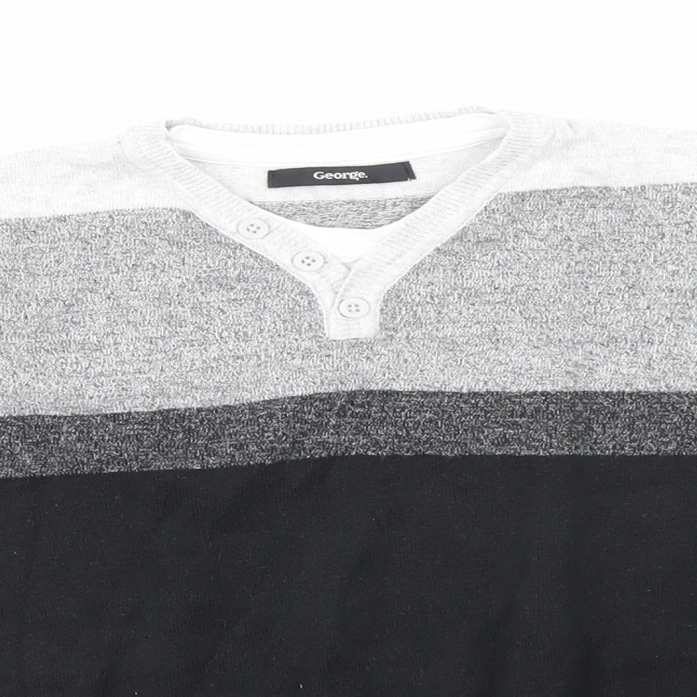 George Boys Grey  Knit Pullover Jumper Size 6-7 Years