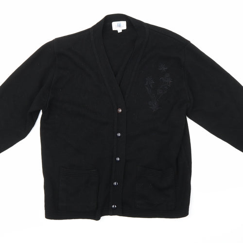Jennifer Womens Black  Knit Cardigan Jumper Size M