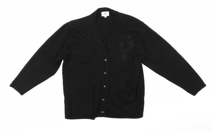 Jennifer Womens Black Knit Cardigan Jumper Size M