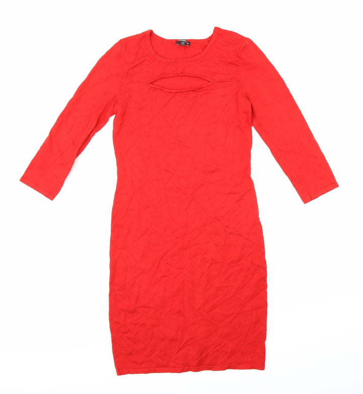 Express Womens Red Knit Bodycon Size S