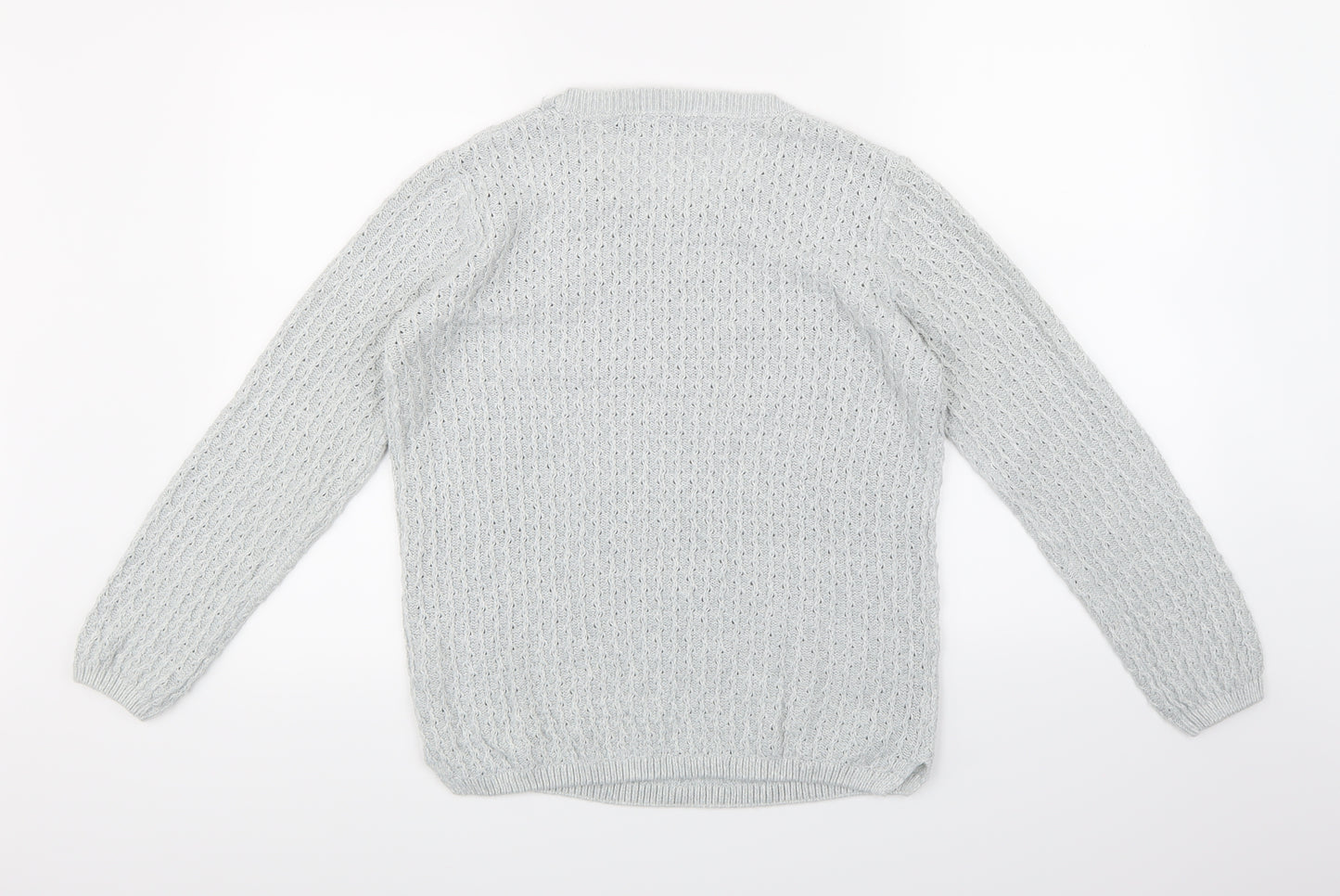 Isle Essentials Womens Grey  Knit Pullover Jumper Size S