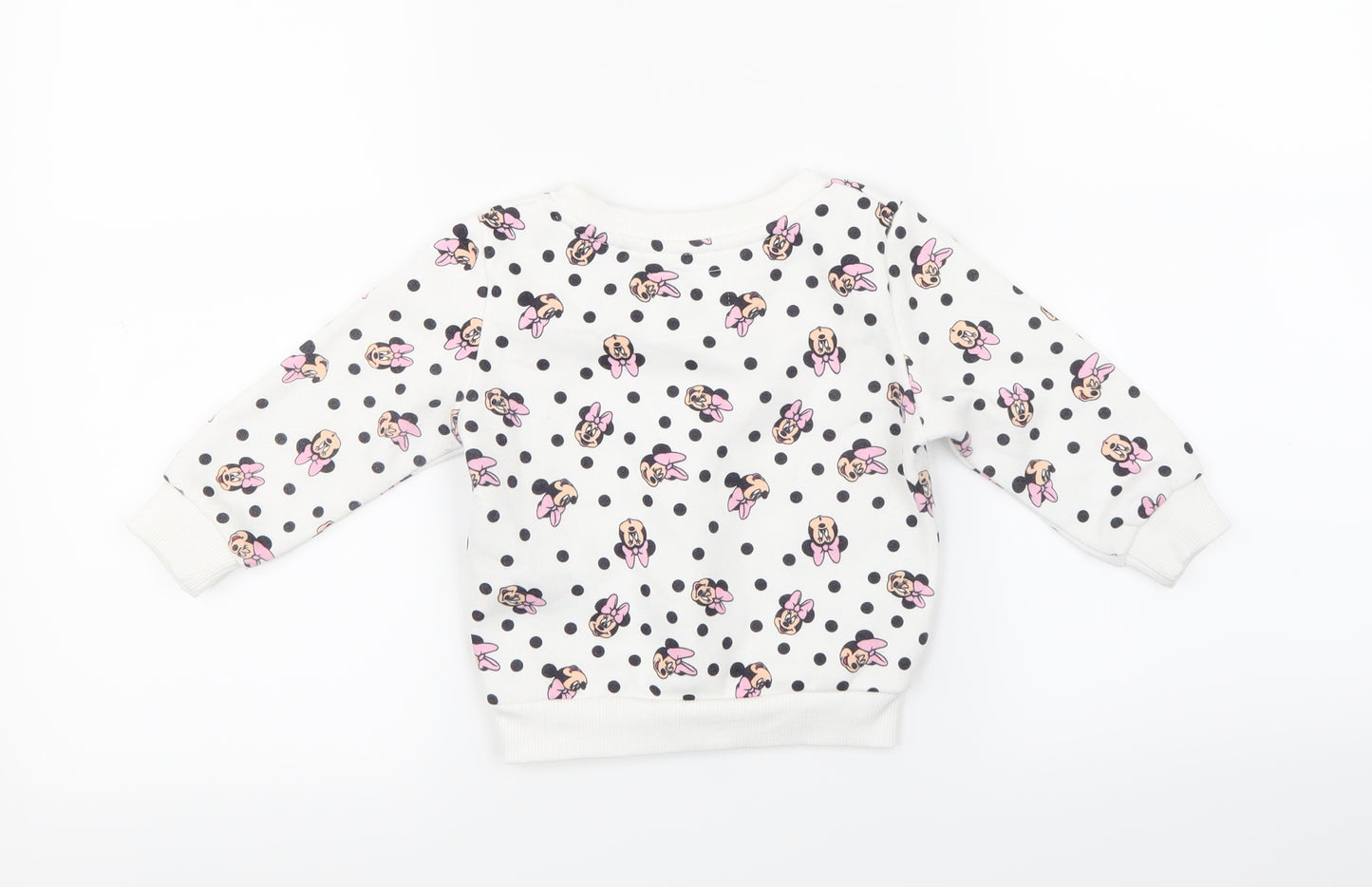 Primark Girls White Polka Dot  Pullover Jumper Size 18-24 Months