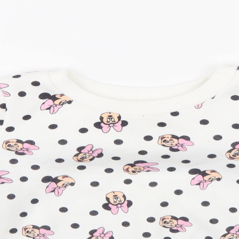 Primark Girls White Polka Dot  Pullover Jumper Size 18-24 Months