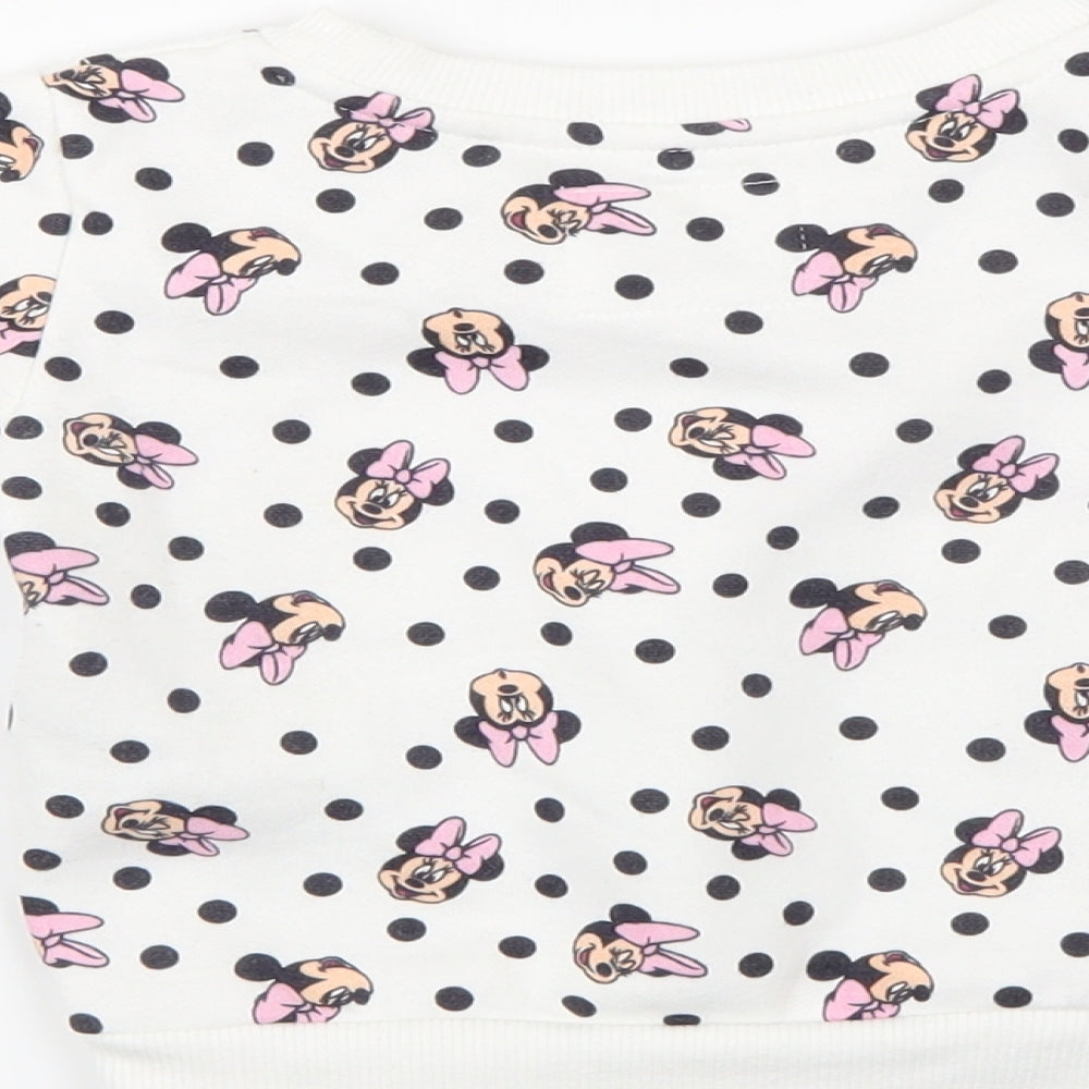 Primark Girls White Polka Dot  Pullover Jumper Size 18-24 Months