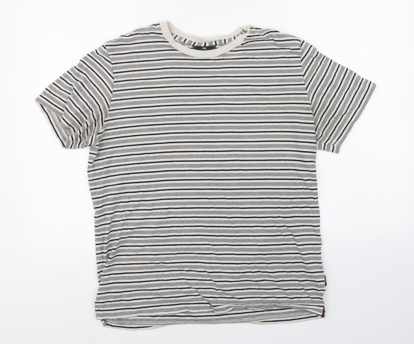 Paul Smith Mens White Striped   T-Shirt Size M
