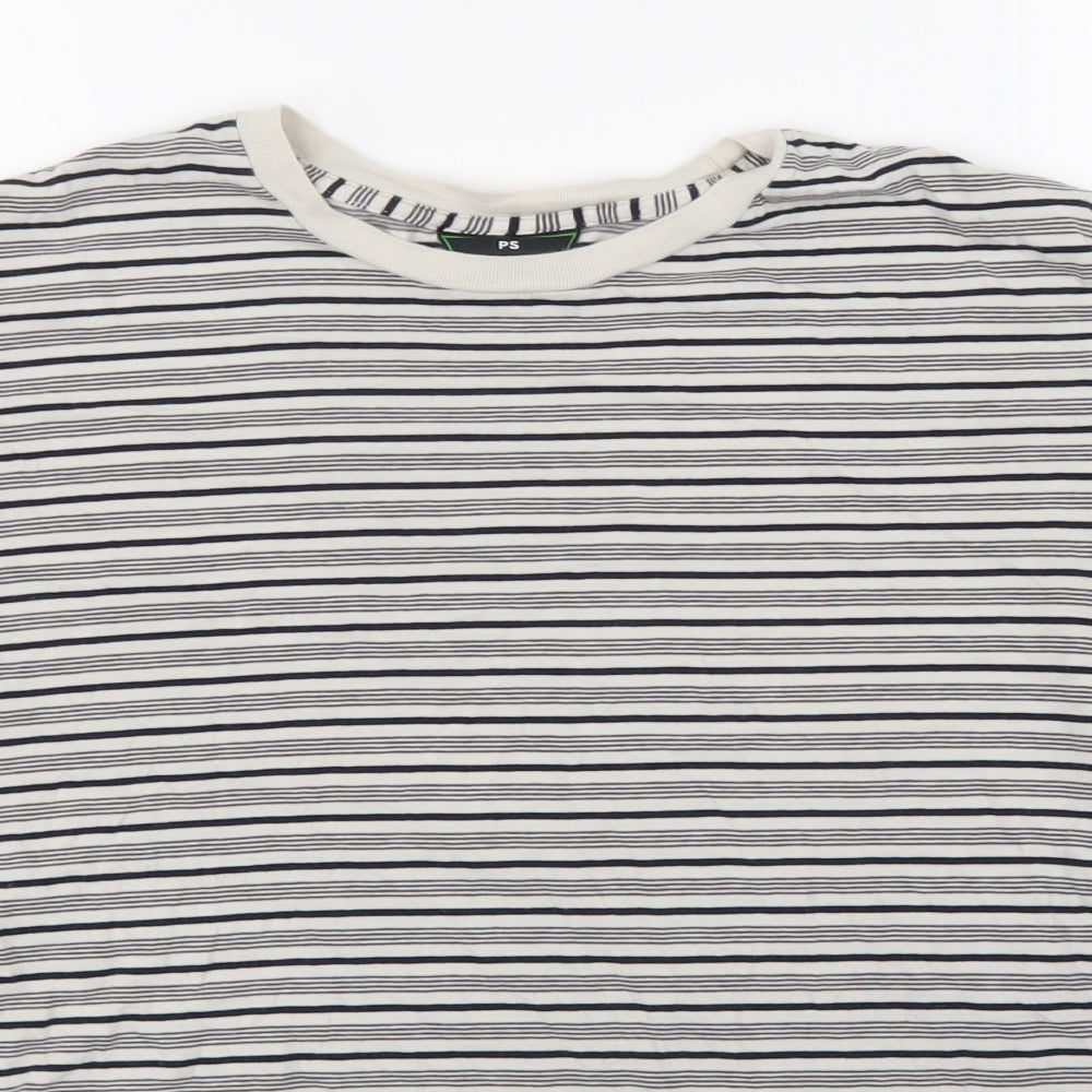 Paul Smith Mens White Striped   T-Shirt Size M