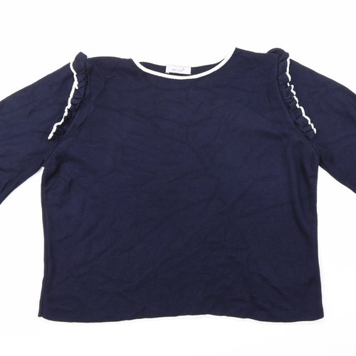 Per Una Womens Blue  Knit Pullover Jumper Size 16