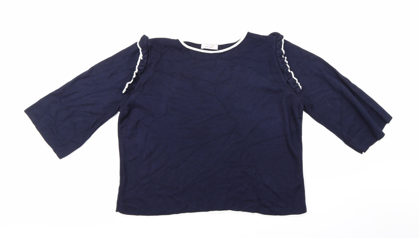 Per Una Womens Blue  Knit Pullover Jumper Size 16