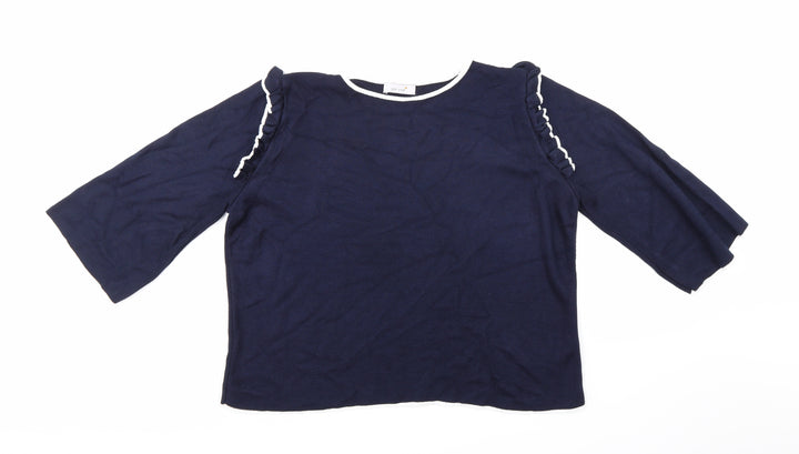 Per Una Womens Blue  Knit Pullover Jumper Size 16