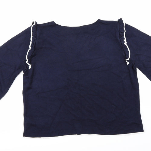 Per Una Womens Blue  Knit Pullover Jumper Size 16