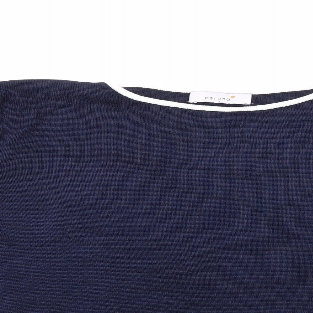 Per Una Womens Blue  Knit Pullover Jumper Size 16