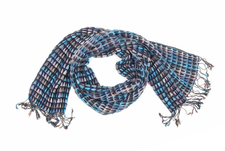 Preworn Womens Blue Knit Scarf
