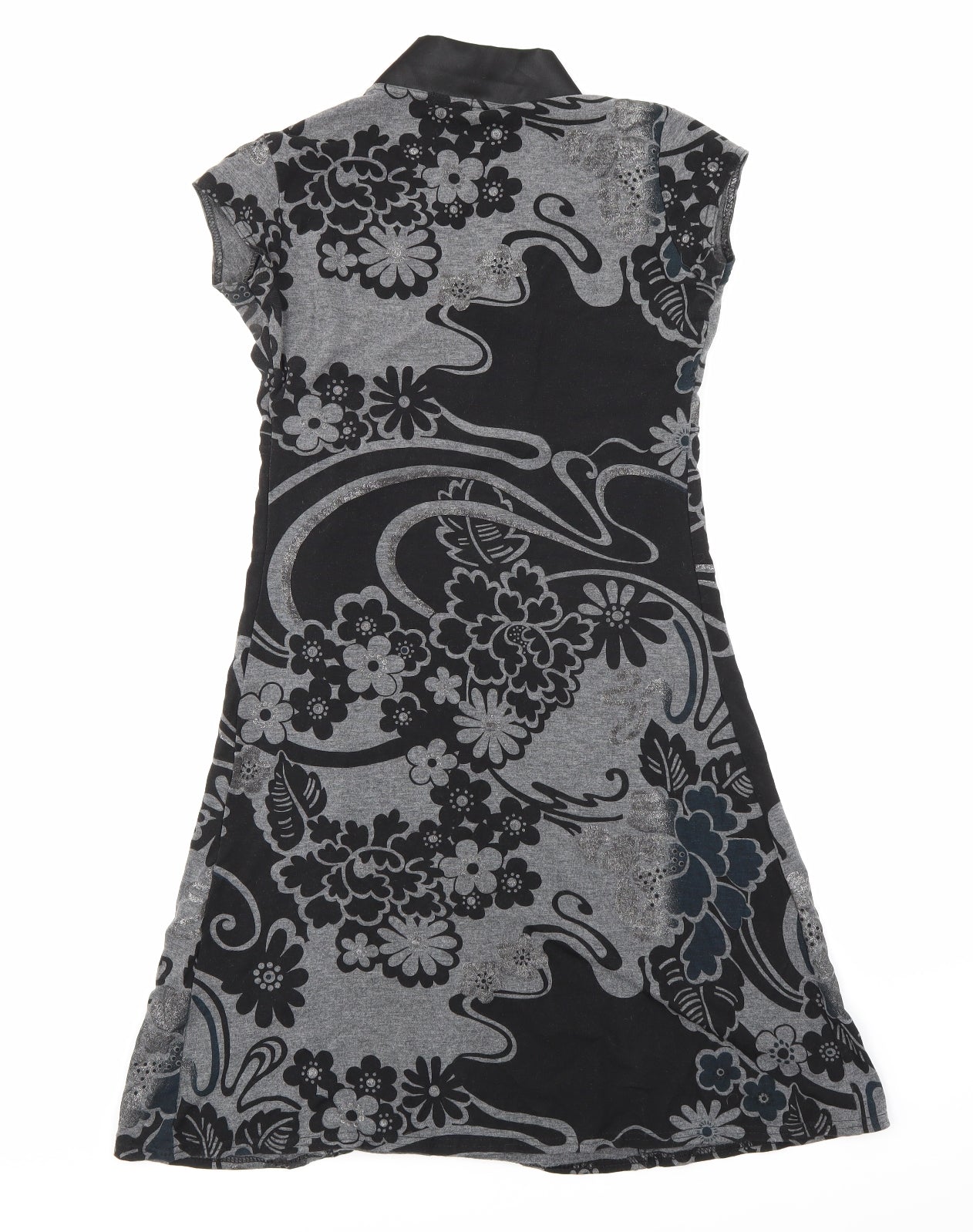 Evita Womens Grey Floral  A-Line  Size 10
