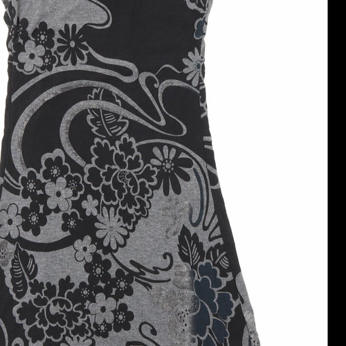 Evita Womens Grey Floral  A-Line  Size 10