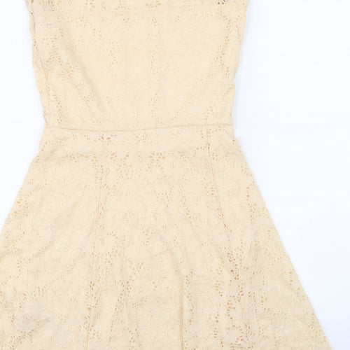 New Look Womens Beige  Lace A-Line  Size 8