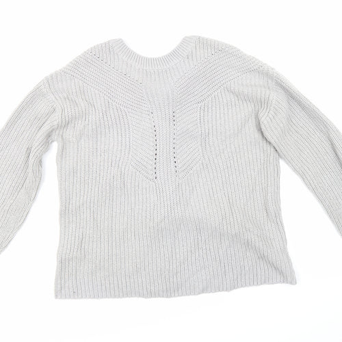 Dorothy Perkins Womens Grey  Knit Pullover Jumper Size 12