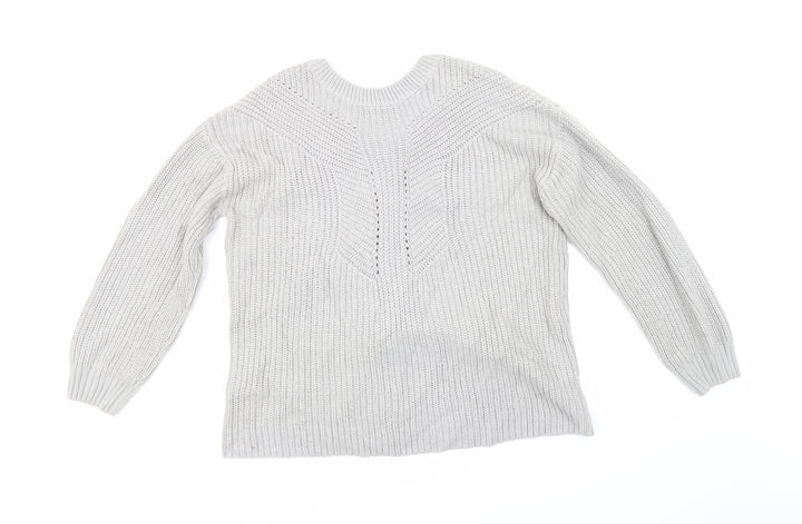 Dorothy Perkins Womens Grey Knit Pullover Jumper Size 12