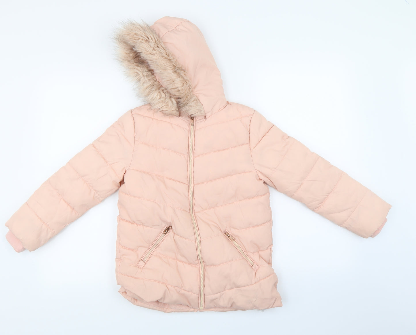 George Girls Pink   Puffer Jacket Coat Size 7-8 Years