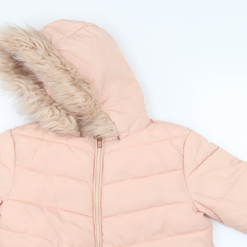 George Girls Pink   Puffer Jacket Coat Size 7-8 Years
